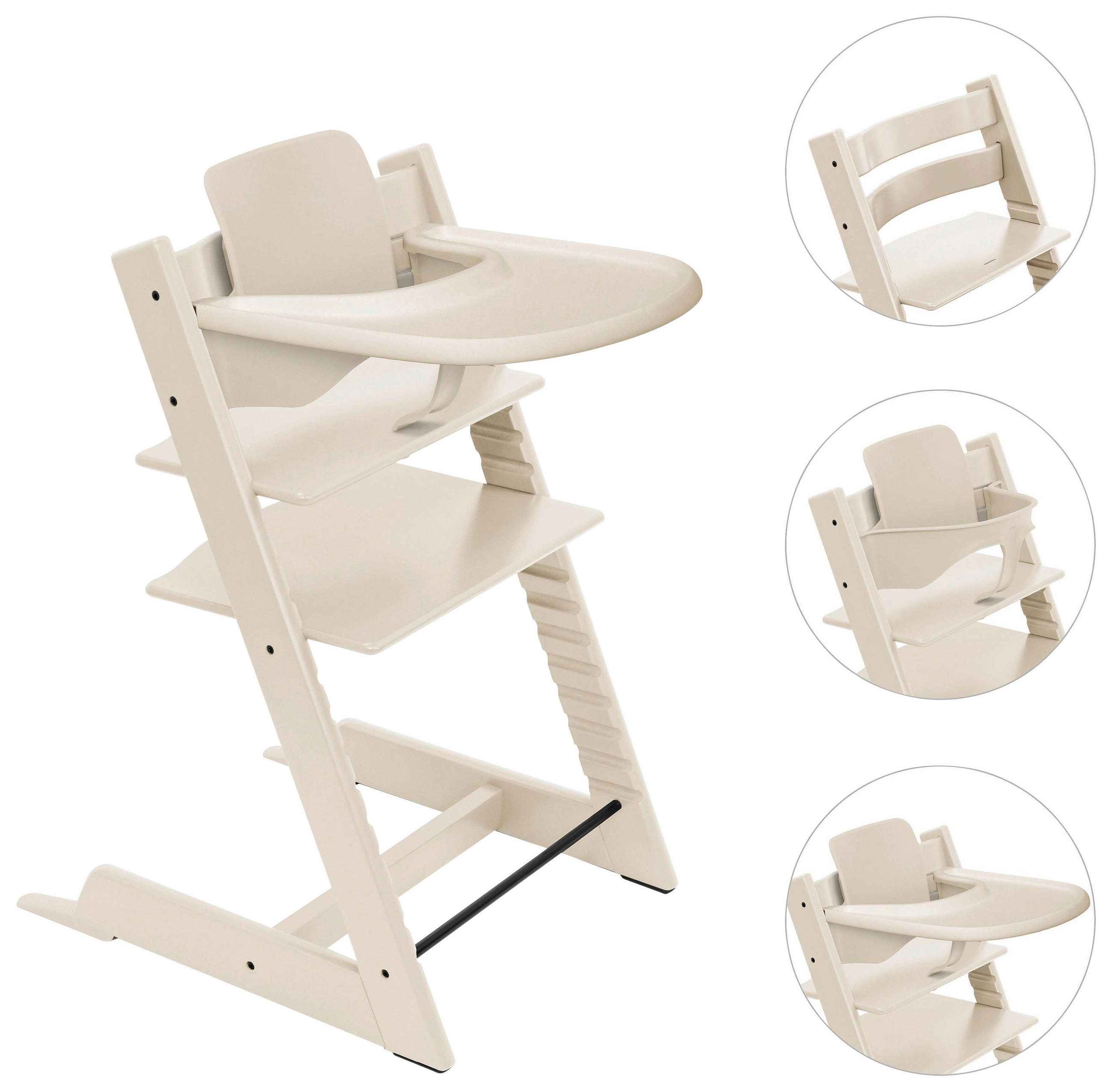 HOCHSTUHL-SET Tripp Trapp Bundles  - Perlmutt, Basics, Holz (83/65/46cm) - Stokke