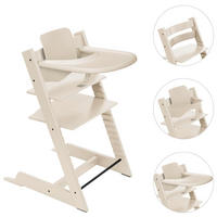 HOCHSTUHL-SET Tripp Trapp Bundles  - Perlmutt, Basics, Holz (83/65/46cm) - Stokke