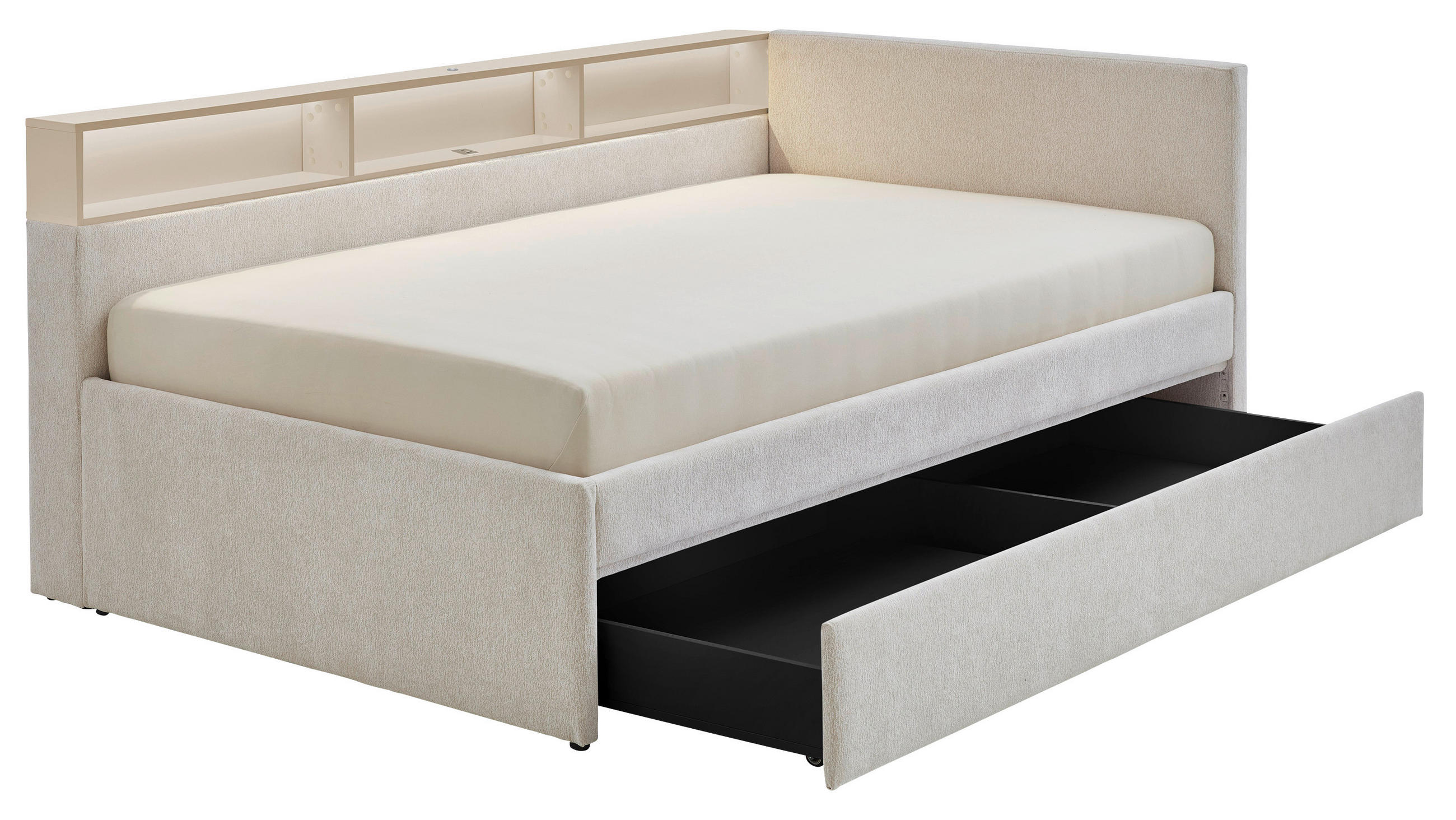 STAURAUMBETT 120/200 cm  in Sandfarben, Beige  - Sandfarben/Beige, MODERN, Holz/Holzwerkstoff (120/200cm) - Stylife