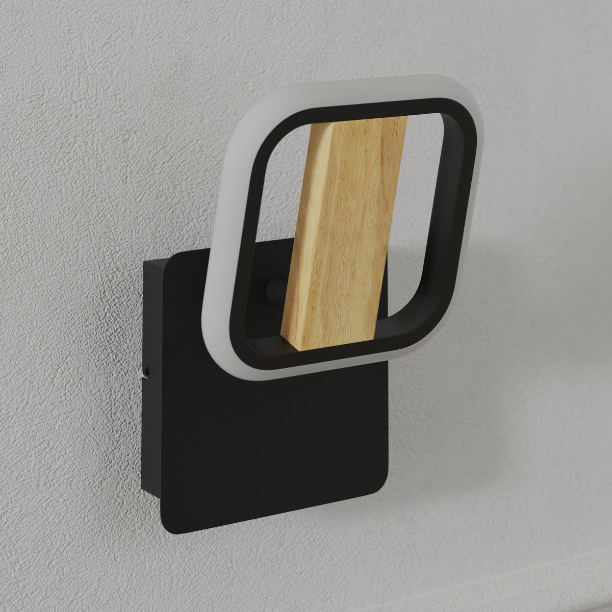 LED-STRAHLER Miriam 14/13,5/9,5 cm   - Eschefarben/Schwarz, Design, Holz/Kunststoff (14/13,5/9,5cm) - Novel