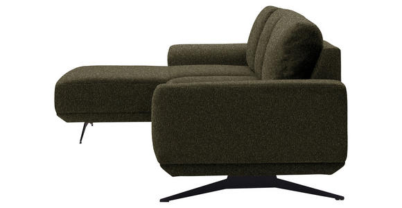 ECKSOFA in Webstoff Grün  - Schwarz/Grün, Design, Textil/Metall (172/320cm) - Valnatura