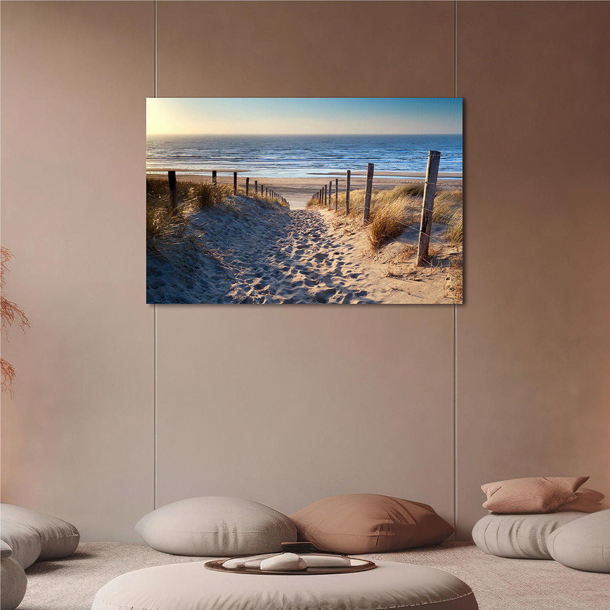 KUNSTDRUCK 120/80/3 cm  - Sandfarben/Blau, Basics, Holz (120/80/3cm)