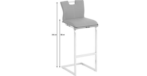 BARHOCKER in Metall, Textil Edelstahlfarben, Schwarz - Edelstahlfarben/Schwarz, Design, Textil/Metall (40,5/111,5/38cm) - Dieter Knoll
