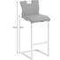 BARHOCKER Lederlook Edelstahlfarben, Grau - Edelstahlfarben/Weiß, Design, Textil/Metall (40/104/45cm) - Dieter Knoll