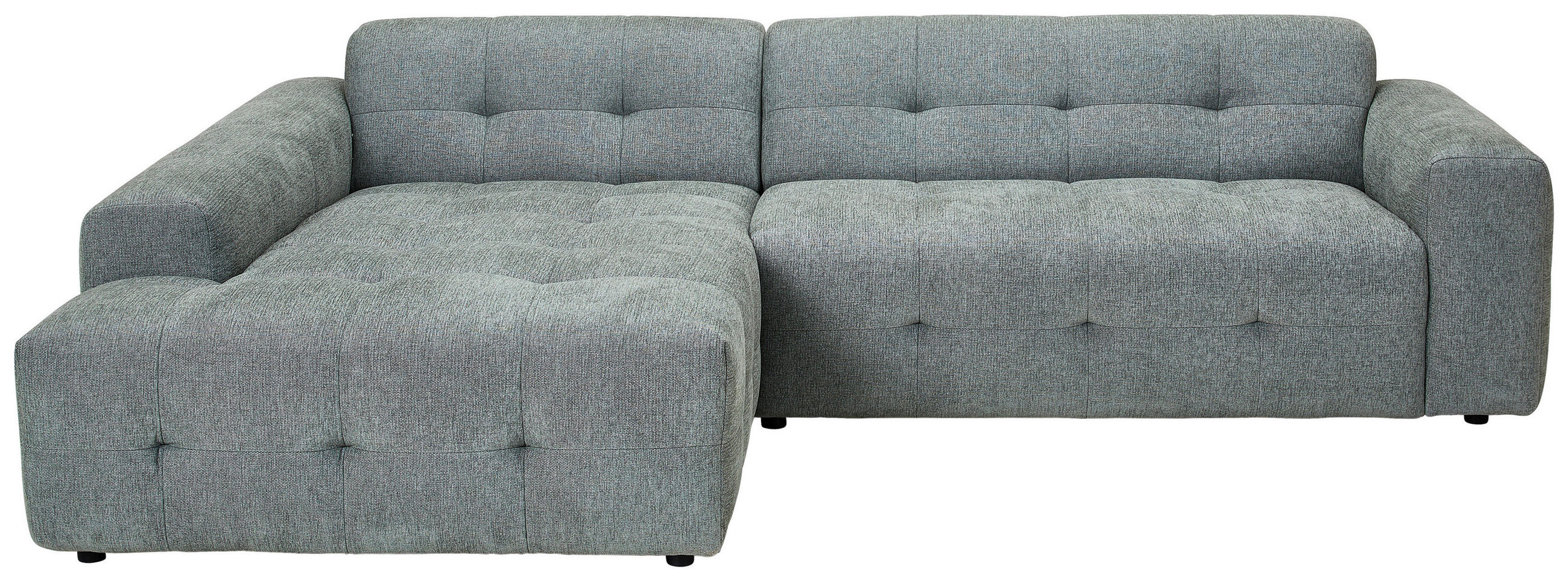 ECKSOFA in Flachgewebe Pastellgrün  - Pastellgrün/Schwarz, Konventionell, Kunststoff/Textil (189/292cm) - Carryhome