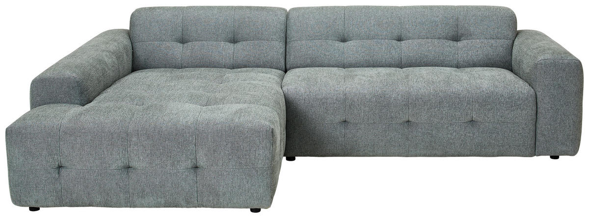 ECKSOFA in Flachgewebe Pastellgrün  - Pastellgrün/Schwarz, Konventionell, Kunststoff/Textil (189/292cm) - Carryhome