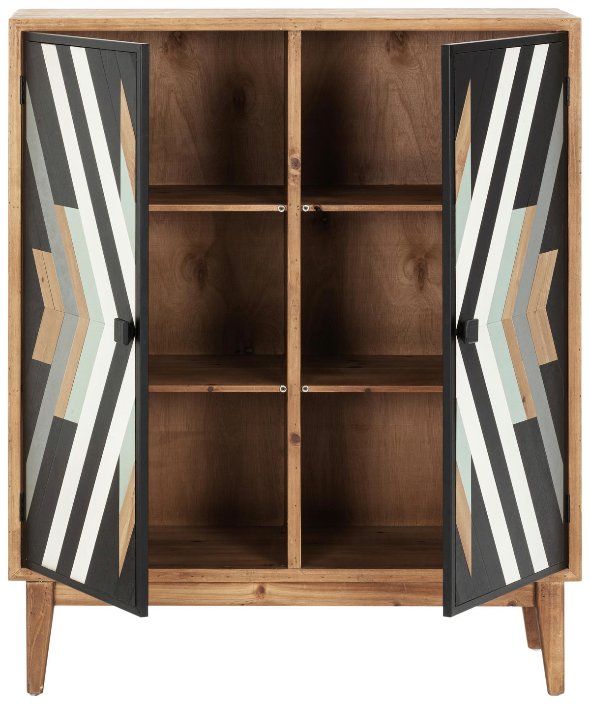KOMMODE  in 100/120.5/42 cm  - Multicolor/Schwarz, KONVENTIONELL, Holz/Holzwerkstoff (100/120.5/42cm) - Livetastic