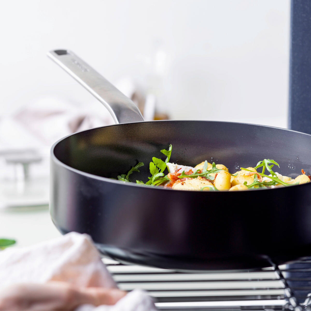 SCHMORPFANNE Evolution Keramikbeschichtung 26 cm  - Edelstahlfarben/Transparent, Basics, Glas/Metall (26cm) - GreenPan