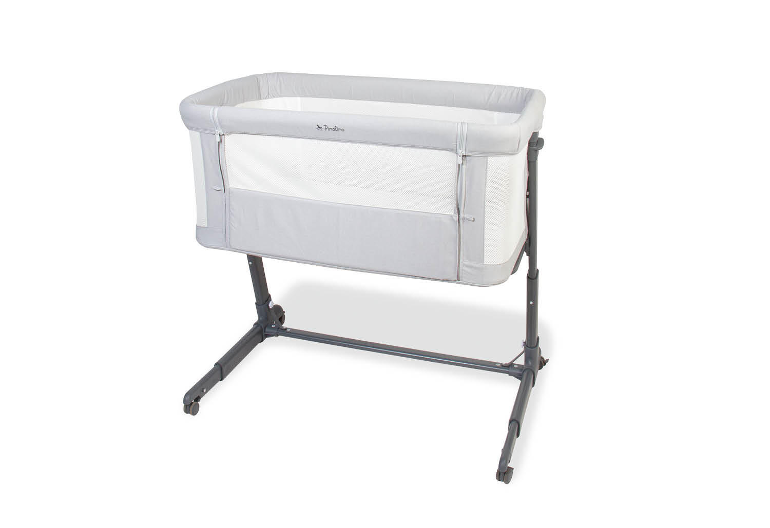 BEISTELLBETT Hedi 91/55/80 cm  - Anthrazit/Hellgrau, Basics, Textil/Metall (91/55/80cm) - Pinolino