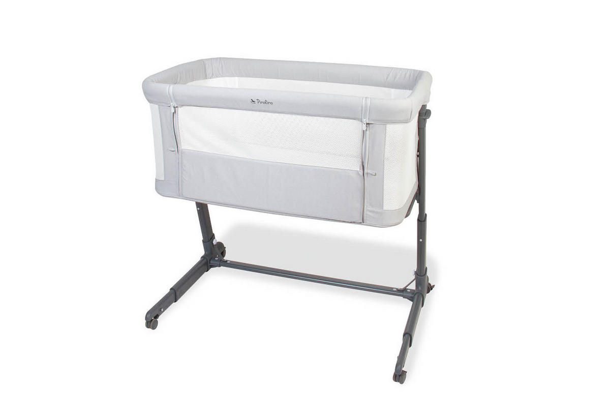 BEISTELLBETT Hedi 91/55/80 cm  - Anthrazit/Hellgrau, Basics, Textil/Metall (91/55/80cm) - Pinolino