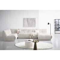 WOHNLANDSCHAFT Weiß Cord  - Weiß, Trend, Textil (210/390/185cm) - Livetastic