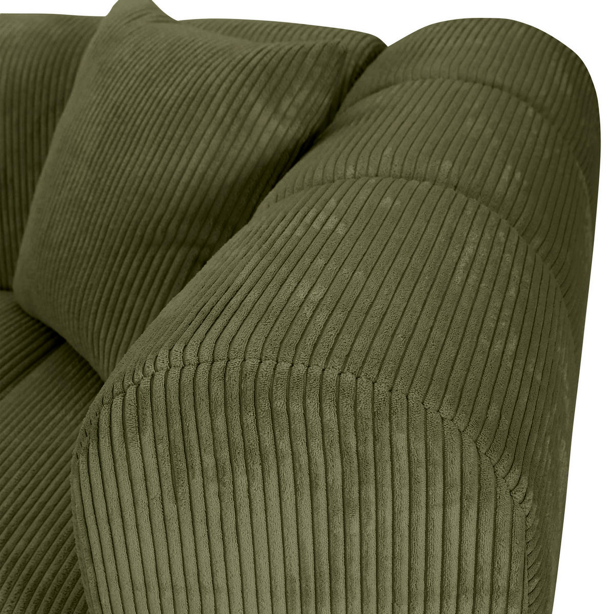 ECKSOFA Dunkelgrün Cord Zierkissen, Rücken echt  - Dunkelgrün/Schwarz, KONVENTIONELL, Kunststoff/Textil (162/250cm) - Carryhome
