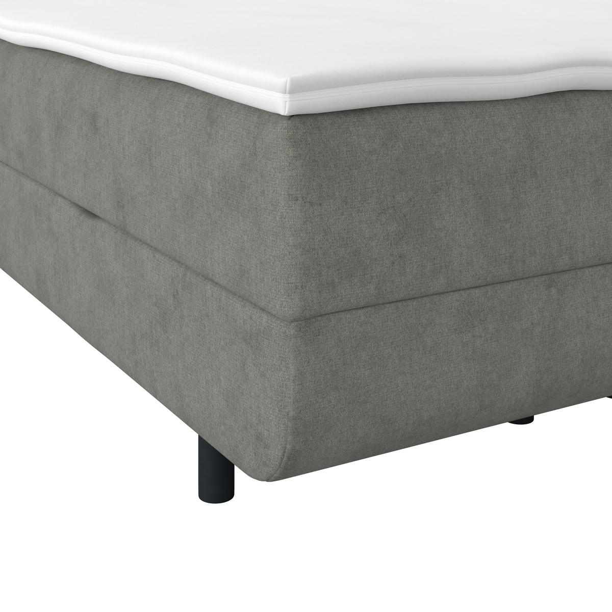 POLSTERBETT Bettkasten, Topper 140/200 cm  in Grau  - Schwarz/Grau, MODERN, Kunststoff/Textil (140/200cm) - MID.YOU