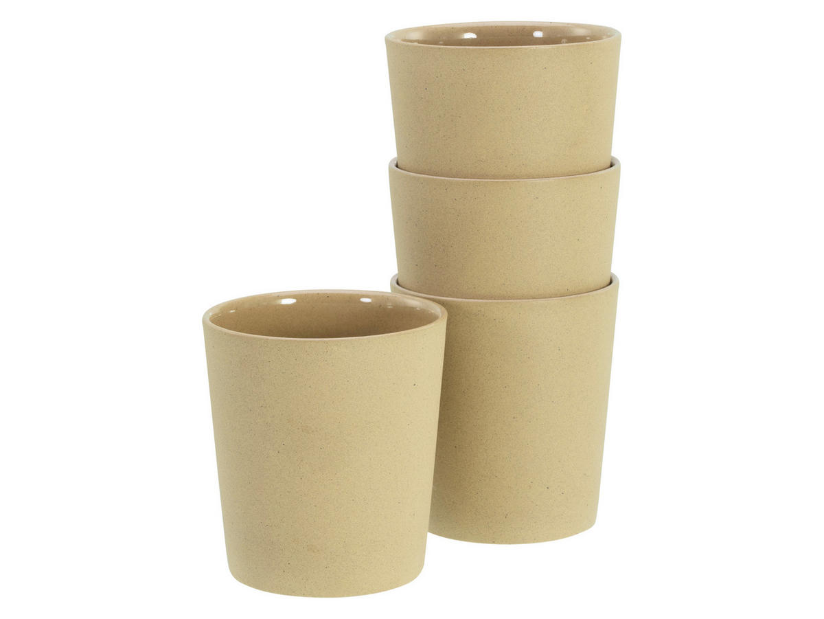 KAFFEEBECHERSET Futuro 4-teilig  - Hellbraun, Basics, Keramik (22,5/22,5/13,5cm) - Creatable
