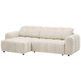 ECKSOFA inkl. Funktionen Beige Chenille  - Beige/Schwarz, Design, Kunststoff/Textil (160/264cm) - Xora