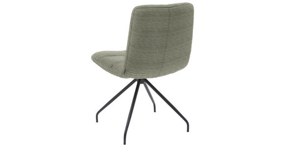 STUHL  in Cord Textil  - Schwarz/Olivgrün, Design, Textil/Metall (52/88/66cm) - Dieter Knoll