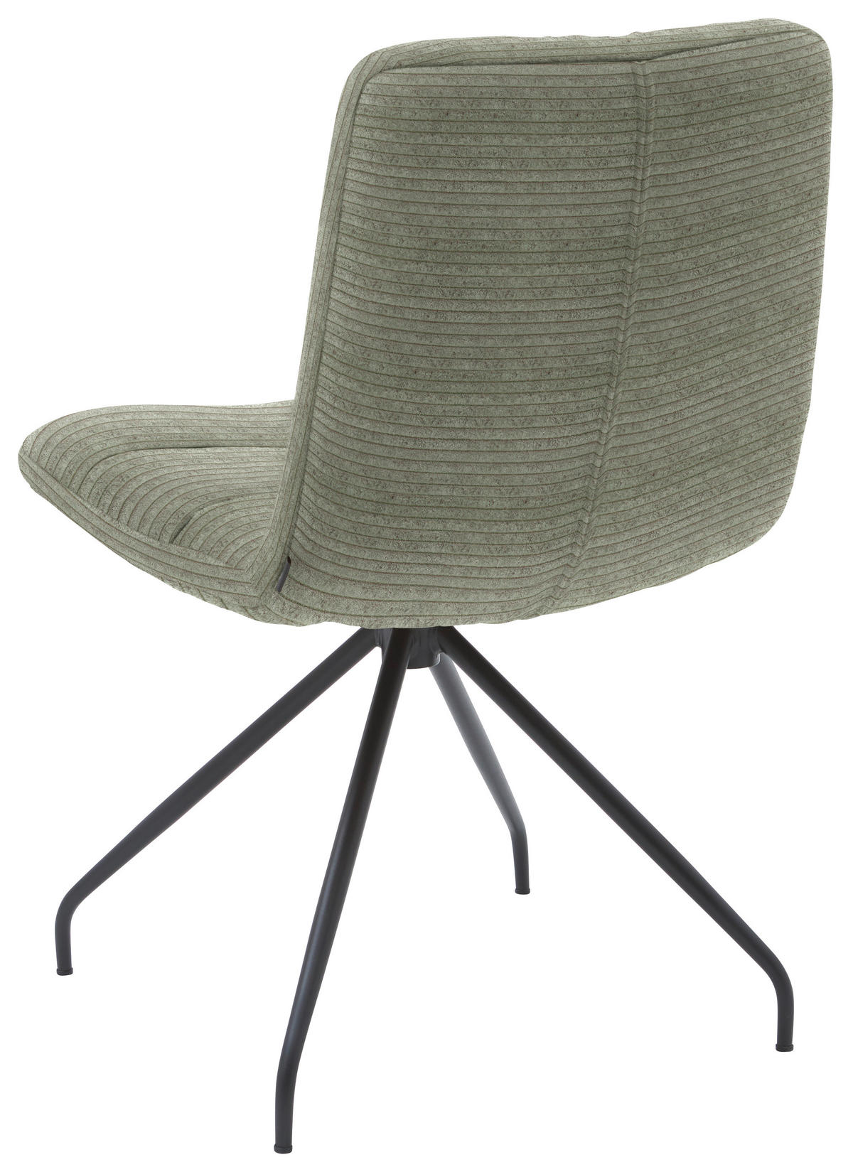 STUHL  in Cord Textil  - Schwarz/Olivgrün, Design, Textil/Metall (52/88/66cm) - Dieter Knoll