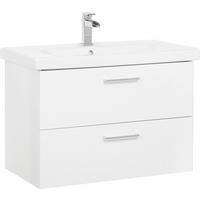 WASCHTISCHKOMBI 82 cm  - Chromfarben/Weiß Hochglanz, KONVENTIONELL, Keramik/Holzwerkstoff (82cm) - Xora