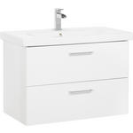 WASCHTISCHKOMBI 82 cm - Chromfarben/Weiß Hochglanz, KONVENTIONELL, Keramik/Holzwerkstoff (82cm) - Xora