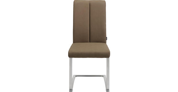 SCHWINGSTUHL in Metall, Textil Edelstahlfarben, Taupe - Taupe/Edelstahlfarben, Design, Textil/Metall (43,5/95/62cm) - Xora