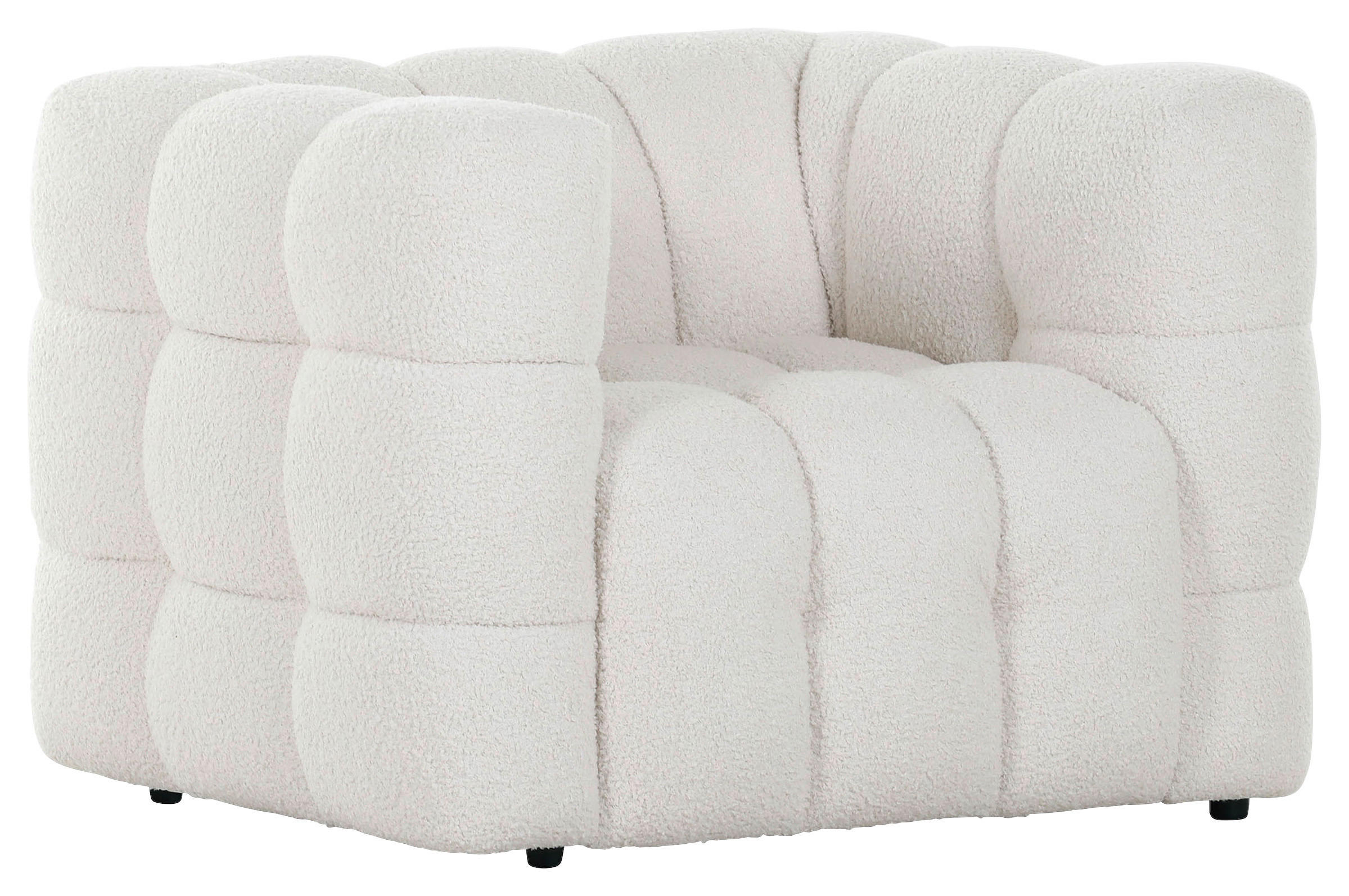 SESSEL in Flachgewebe Weiss  - Weiss/Schwarz, Trend, Kunststoff/Textil (93/67/86cm)