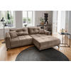 ECKSOFA in Velours Hellbraun  246/177 cm  - Hellbraun/Schwarz, MODERN, Textil/Metall (246/177cm) - MID.YOU
