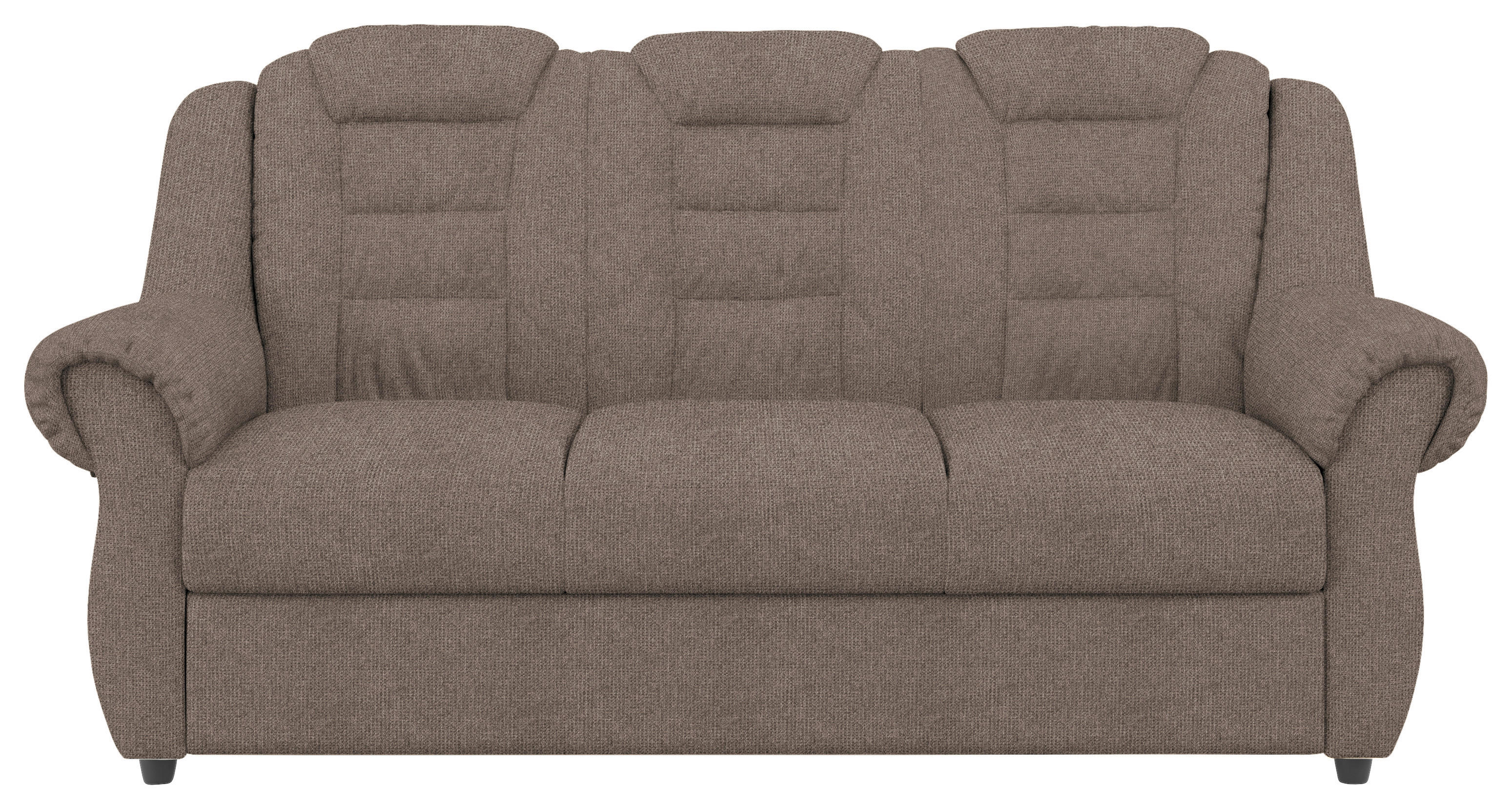 3-SITZER-SOFA in Chenille Taupe  - Taupe/Schwarz, Konventionell, Kunststoff/Textil (196/102/101cm) - Livetastic