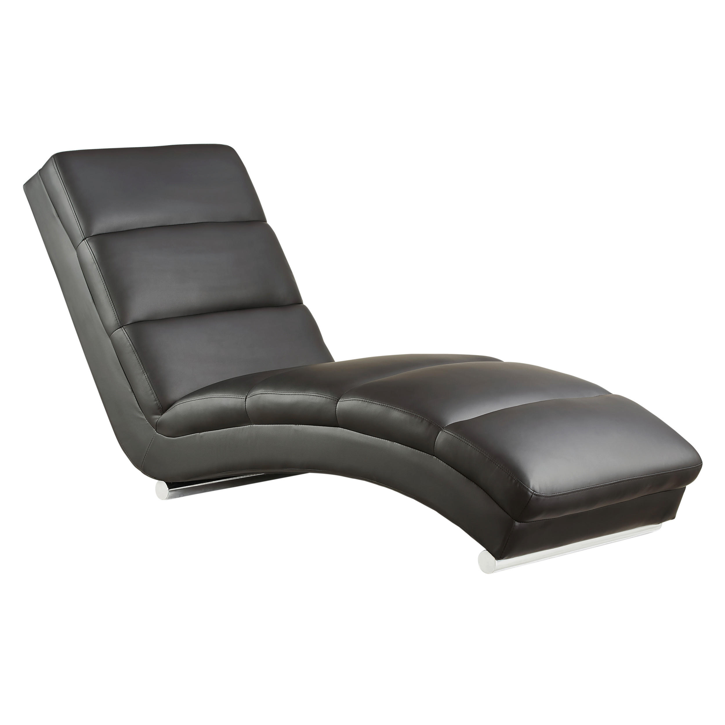 RELAXLIEGE in Lederlook Schwarz  - Silberfarben/Schwarz, MODERN, Textil/Metall (60/81/171cm) - Livetastic