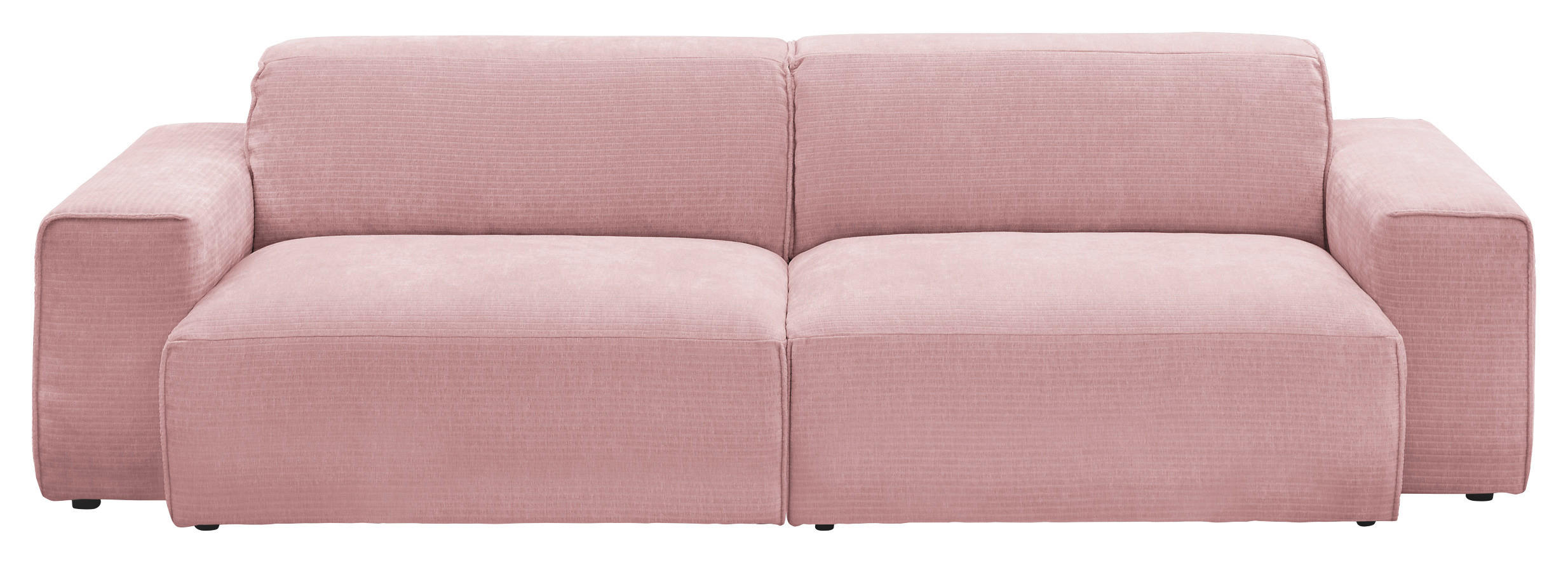 BIGSOFA Chenille Rosa  - Schwarz/Rosa, Design, Kunststoff/Textil (238/71/101cm) - Pure Home Lifestyle