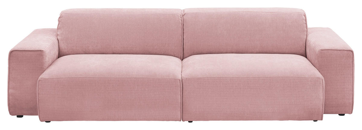 BIGSOFA in Chenille Rosa  - Schwarz/Rosa, Design, Kunststoff/Textil (238/71/101cm) - Pure Home Lifestyle