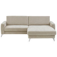 ECKSOFA  Chenille Beige  - Chromfarben/Beige, Design, Textil/Metall (222/167cm) - Beldomo Comfort