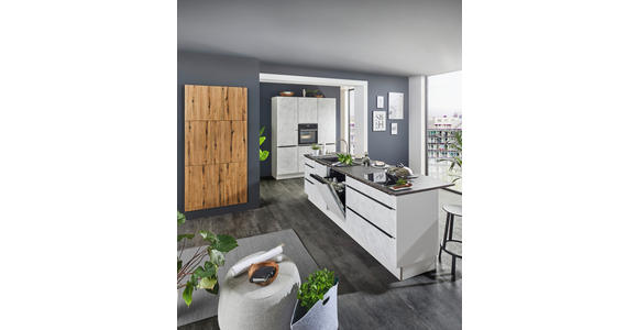 EINBAUKÜCHE - Eichefarben/Grau, MODERN, Holzwerkstoff - Dieter Knoll