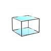 BEISTELLTISCH in Metall, Glas 50/50/36 cm  - Blau/Schwarz, Basics, Glas/Metall (50/50/36cm) - Kayoom