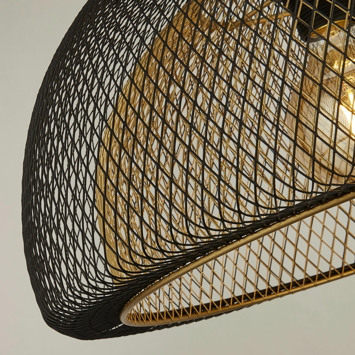 HÄNGLAMPA Honeycomb 46/179 cm  - svart/guldfärgad, Basics, metall (46/179cm)