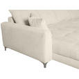 ECKSOFA in Chenille Greige  227/329 cm  - Chromfarben/Greige, KONVENTIONELL, Textil/Metall (227/329cm) - Carryhome