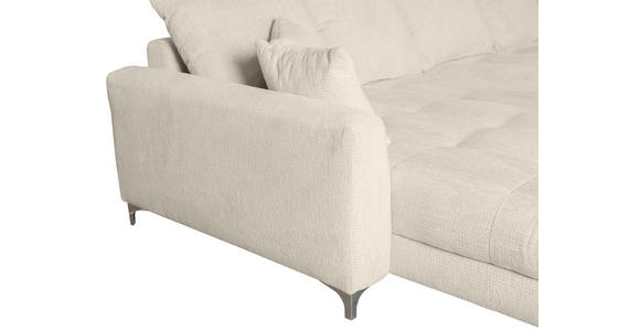 ECKSOFA in Chenille Greige 227/329 cm - Chromfarben/Greige, KONVENTIONELL, Textil/Metall (227/329cm) - Carryhome