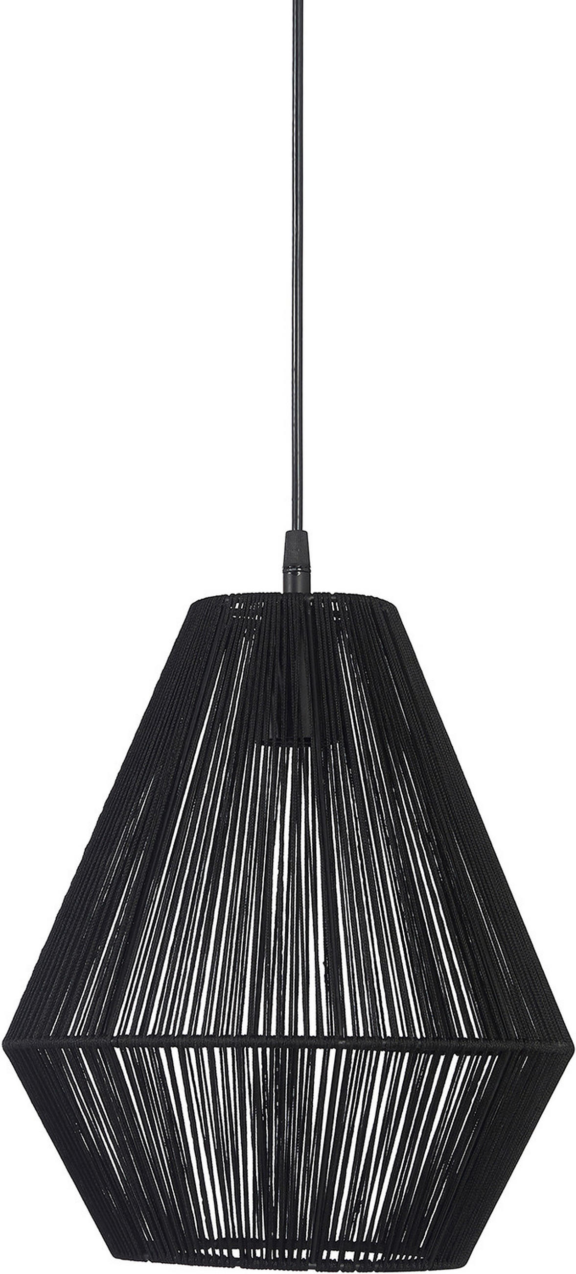 HÄNGELEUCHTE 28/37/28 cm  - Schwarz, KONVENTIONELL, Naturmaterialien (28/37/28cm)