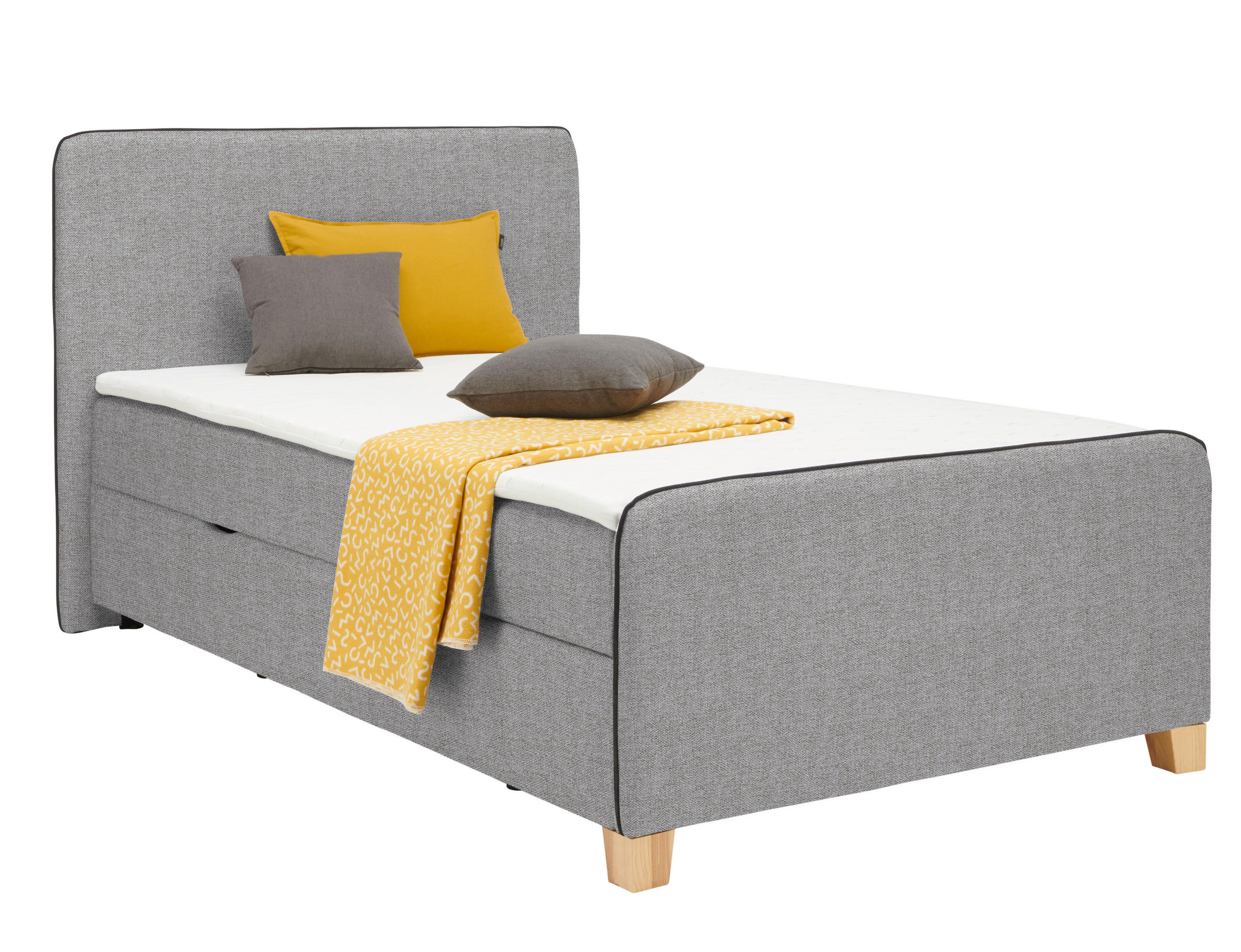 BOXBETT 120/200 cm  Grau  - Eichefarben/Grau, Design, Holz/Holzwerkstoff (120/200cm) - Moderano