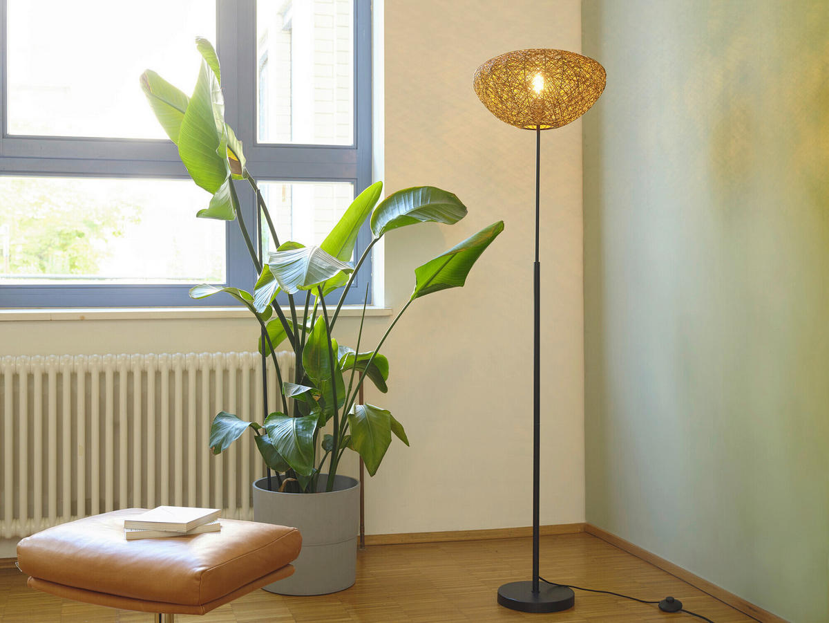 STEHLEUCHTE 39.5/163 cm    - Beige, Natur, Papier/Metall (39.5/163cm) - Osram
