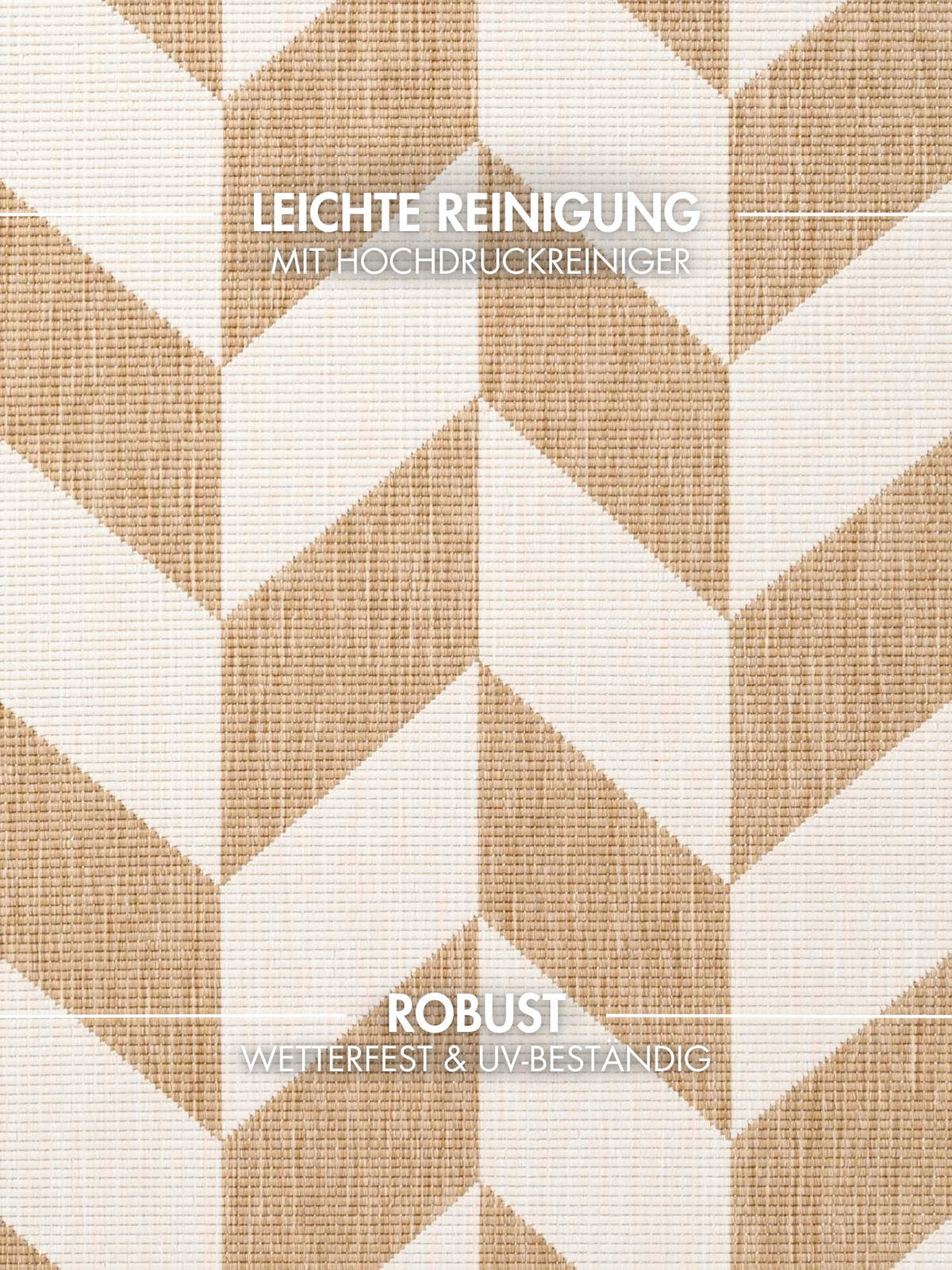 FLACHWEBETEPPICH 80/200 cm Haringey Weiß, Sandfarben rechteckig  - Sandfarben/Weiß, Design, Kunststoff (80/200cm)