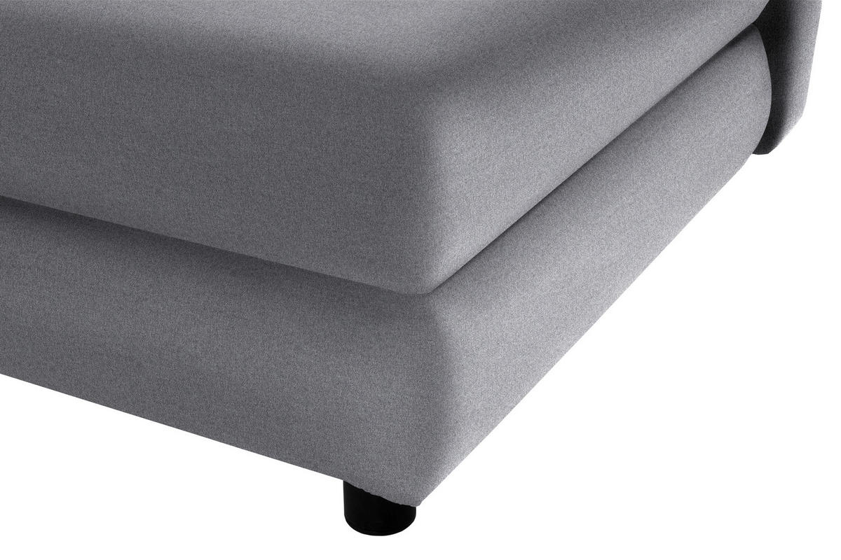 SCHLAFSOFA  mit Stoffauswahl Webstoff Hellgrau  - Hellgrau/Schwarz, Design, Kunststoff/Textil (197/77/81cm) - home24