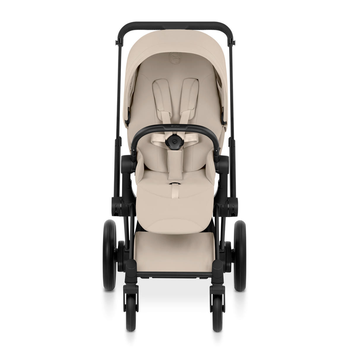 KOMBIKINDERWAGEN  ePRIAM Comfort Matt Black  Cozy Beige  - Beige/Schwarz, Basics, Kunststoff/Textil (84-93,5/60/100-109cm) - cybex PLATINUM