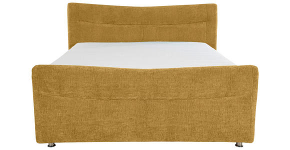 BOXSPRINGBETT 180/200 cm  in Senfgelb  - Chromfarben/Senfgelb, KONVENTIONELL, Textil/Metall (180/200cm) - Esposa