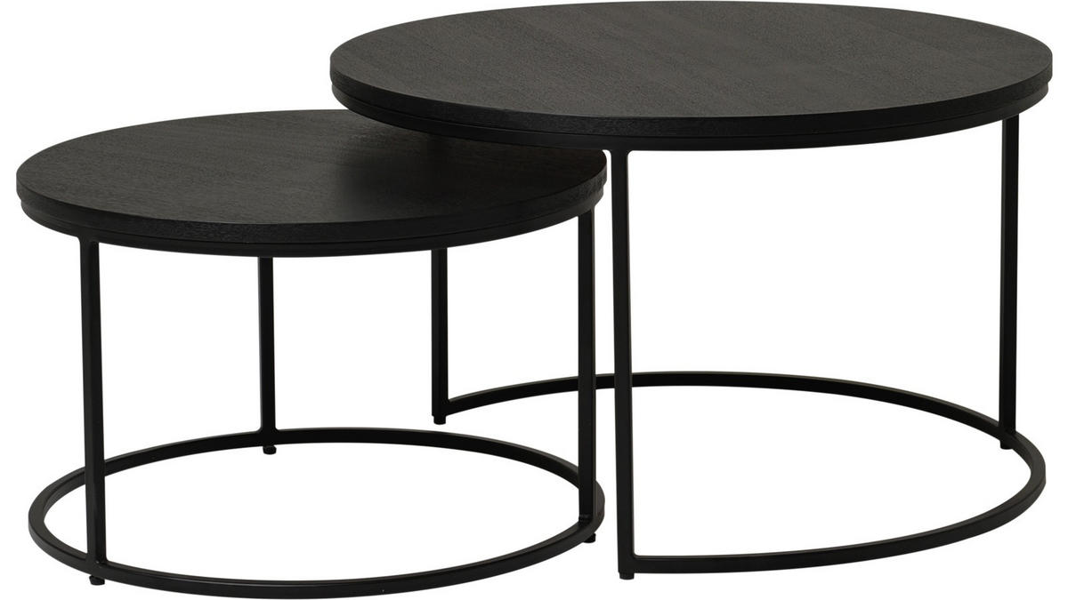 SOFFBORD SET i trä, metall 60/47/60/47/38/31 cm  - svart/mörkbrun, Design, metall/trä (60/47/60/47/38/31cm) - Best Price