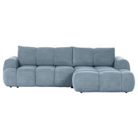 ECKSOFA in Flachgewebe Blau  - Blau/Schwarz, Konventionell, Kunststoff/Textil (274/174cm) - Carryhome