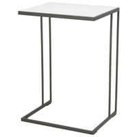 BEISTELLTISCH in Glas 47/38/68 cm  - Weiss/Anthrazit, Design, Glas/Metall (47/38/68cm) - Johann Jakob