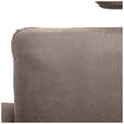 ECKSOFA  in Mikrofaser Taupe Rückenkissen, Nierenkissen, Rücken echt, Relaxfunktion, Kopfstütze  180/302 cm  - Taupe/Schwarz, KONVENTIONELL, Textil/Metall (180/302cm) - Carryhome