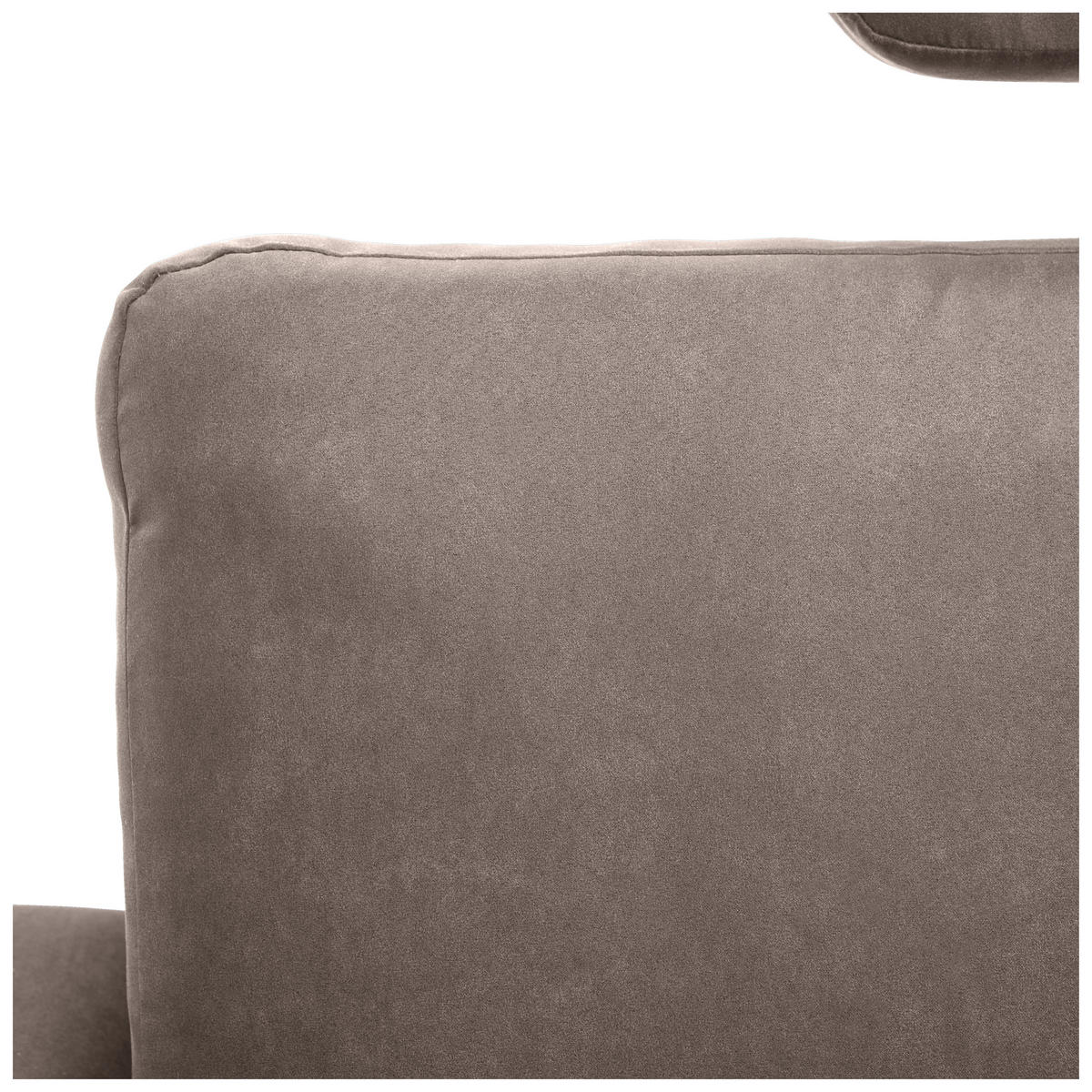 ECKSOFA Taupe Mikrofaser  - Taupe/Schwarz, KONVENTIONELL, Textil/Metall (180/302cm) - Carryhome