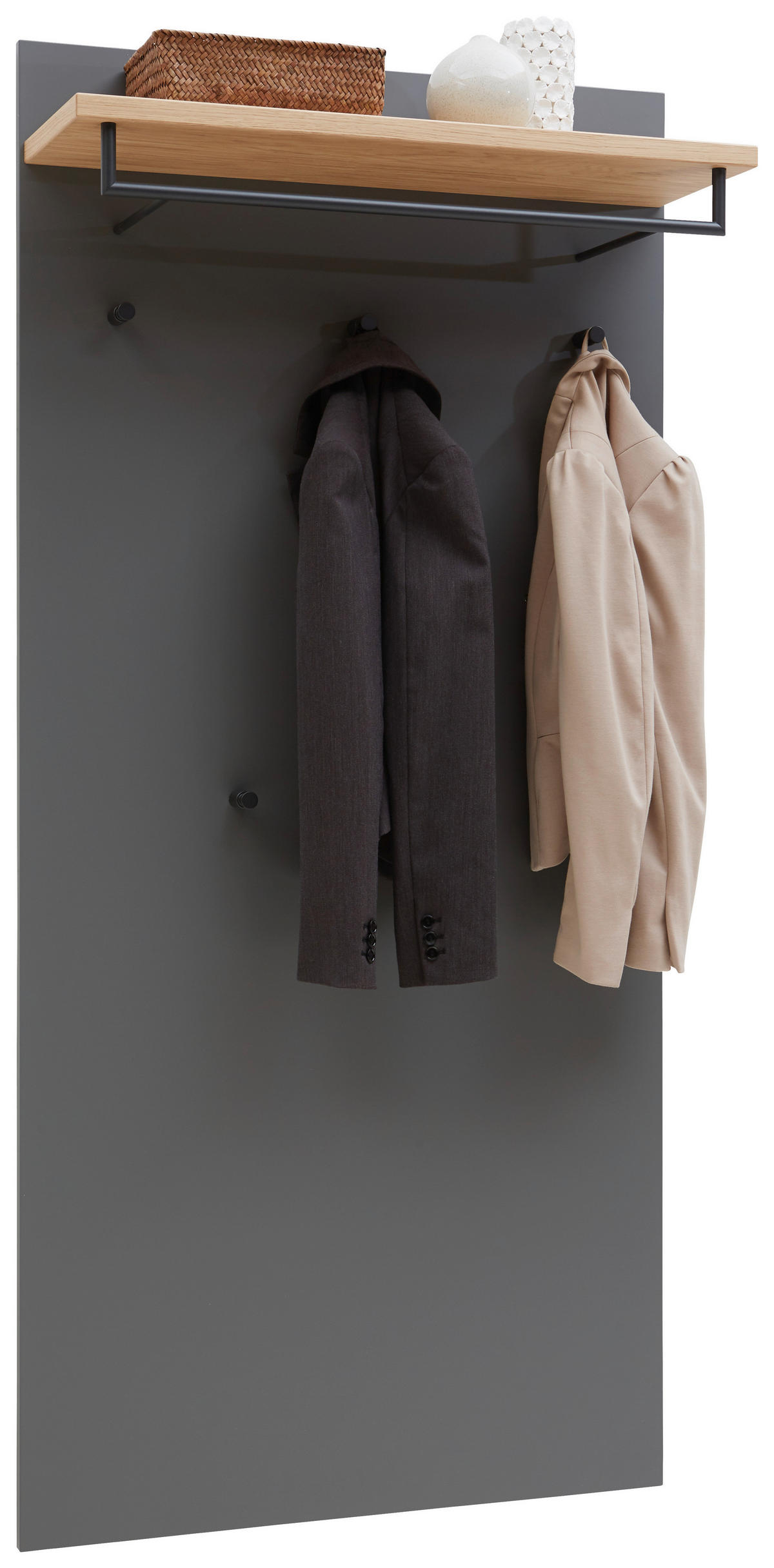 GARDEROBE 3-teilig  in 215/200/37 cm  - Eichefarben/Anthrazit, Design, Holz/Holzwerkstoff (215/200/37cm) - Dieter Knoll