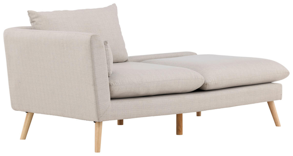 RÉCAMIERE in Leinenoptik Beige  - Beige, Design, Holz/Textil (174/80/93cm) - Livetastic